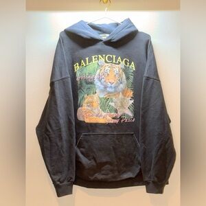 Balenciaga Black Hoodie with Tiger Graphic